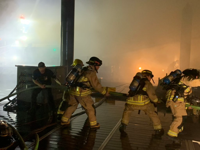 Flames were under control in two hours with the help of more than 45 firefighters.