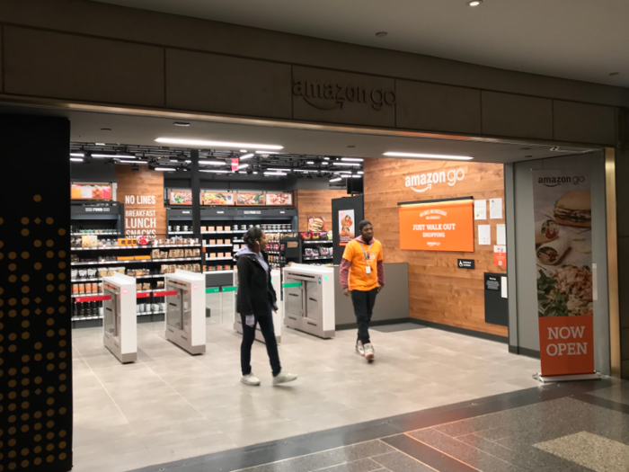 The next Amazon Go store on my list was the 30 Rockefeller Plaza location. This location was a bit trickier to find than the others because it was inside. Once at 30 Rockefeller Plaza, you need to take the outside elevator down to the concourse level to access this store.