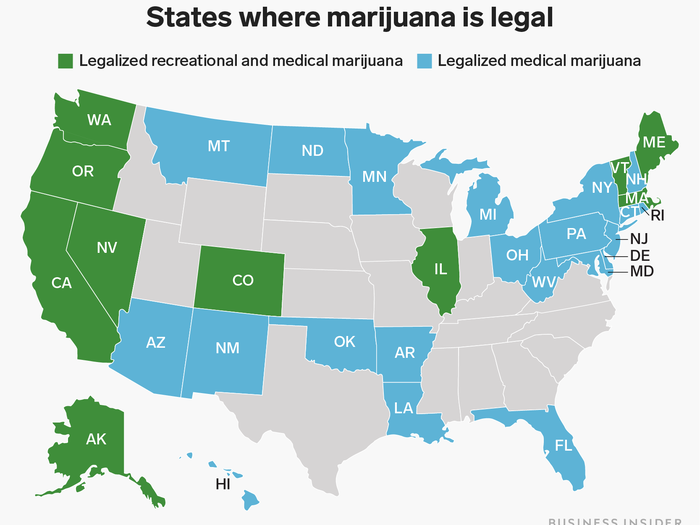 As of December 1, legal marijuana sales began in Michigan. Marijuana is now legal in 11 states for adults over the age of 21, and legal for medical use in 33 states.