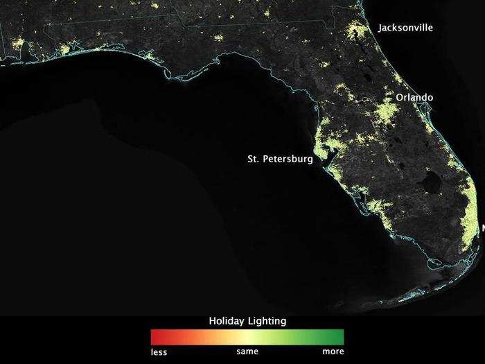 Even within the same state, some cities were more illuminated than others.