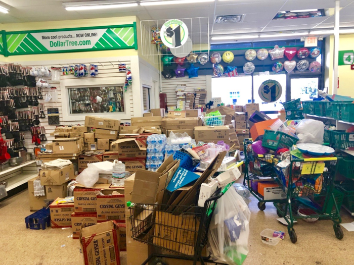 We made our way to the front of the store, where the mess and clutter continued.