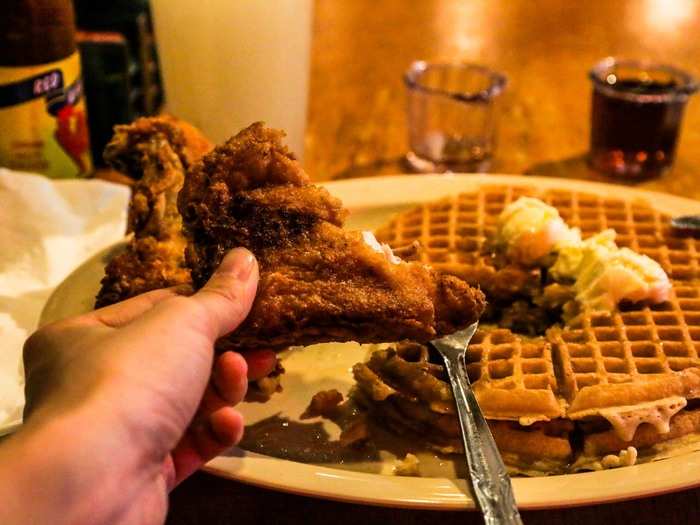 It turns out the secret to really good chicken and waffles is simply really, really good fried chicken.