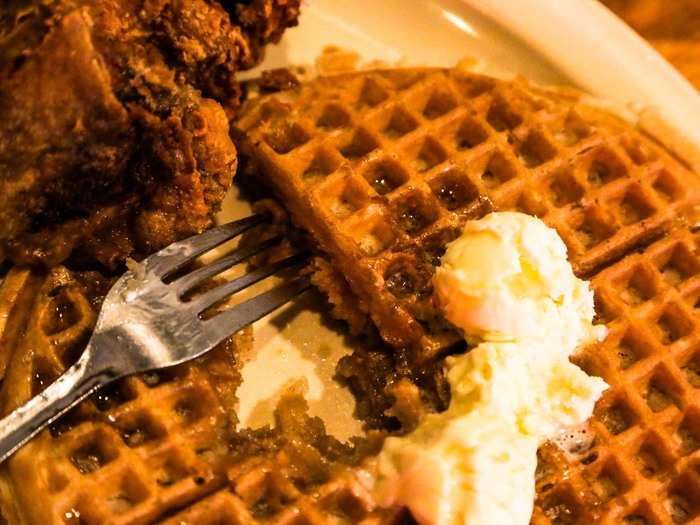 Now that both chicken and waffle were certified delicious, it was time to put the two together.