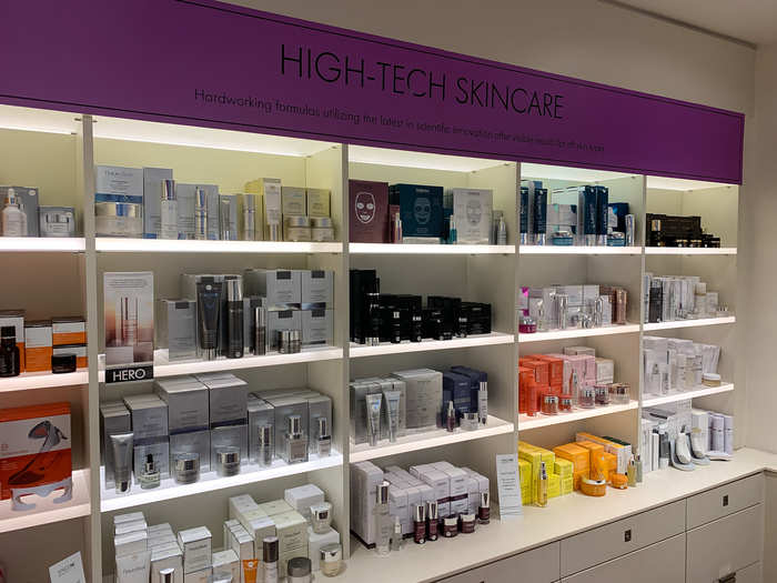 An entire section was devoted to "High-tech skincare."