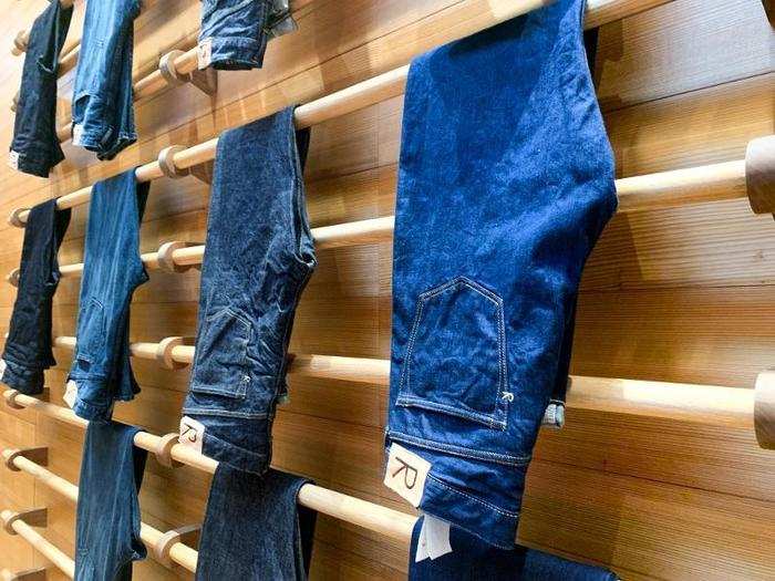 Most of the denim pants were $300-$400, but one pair, which was dyed in true Japanese indigo, cost $1,184.