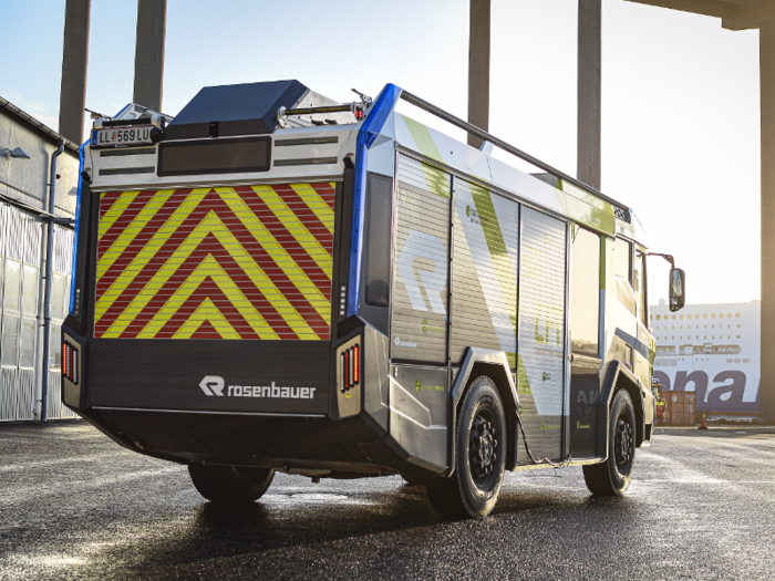 The truck comes with a remote-controlled crawler that can hold up to 750 kilograms, about 1,653 pounds. This can be used to transport items like rescue devices and water pumps.