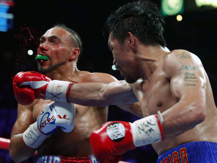 7: Manny Pacquiao — 62 wins (39 knockouts) against seven defeats (three knockouts) and two draws.
