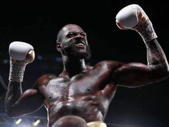 =T 12: Deontay Wilder — 42 wins (41 knockouts) against one draw.