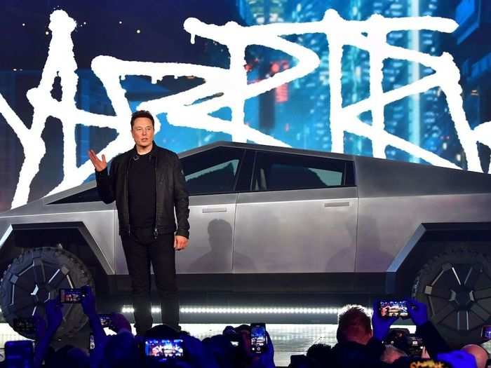 NOVEMBER: The Cybertruck arrives! The most bonkers Tesla moment of the year — Musk rolled out its futuristic, stainless-steel pickup truck.