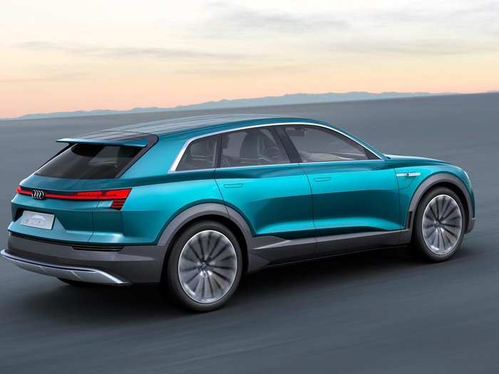 Audi e-tron. The $75,000 SUV  can be optioned up to $80,000 and has just over 200 miles of range.