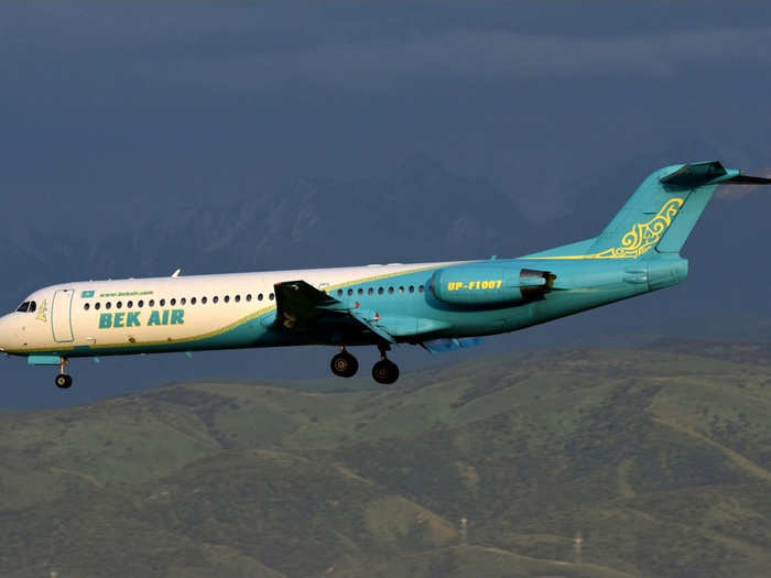 The plane was a Fokker 100 operated by Bek Air. It crashed into a building in the village of Almerek, near Almaty.