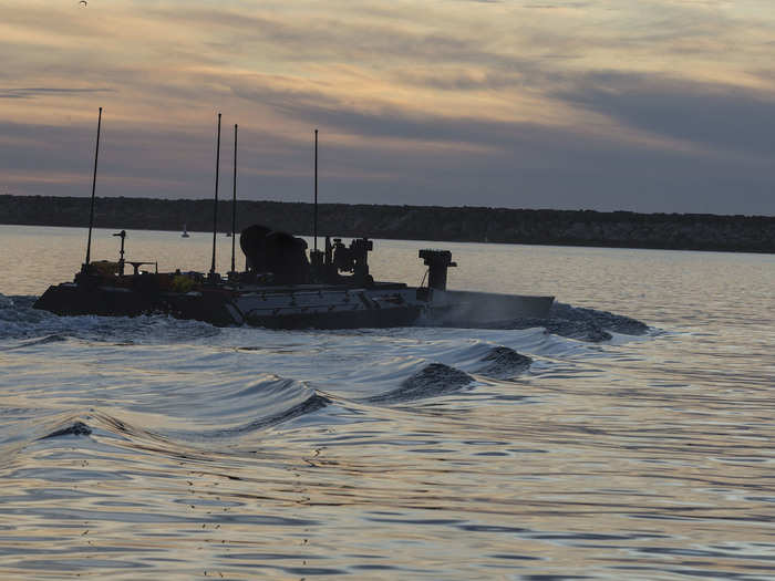 The ACV powers through high surf, traverses over trenches and trucks over sloped terrain.