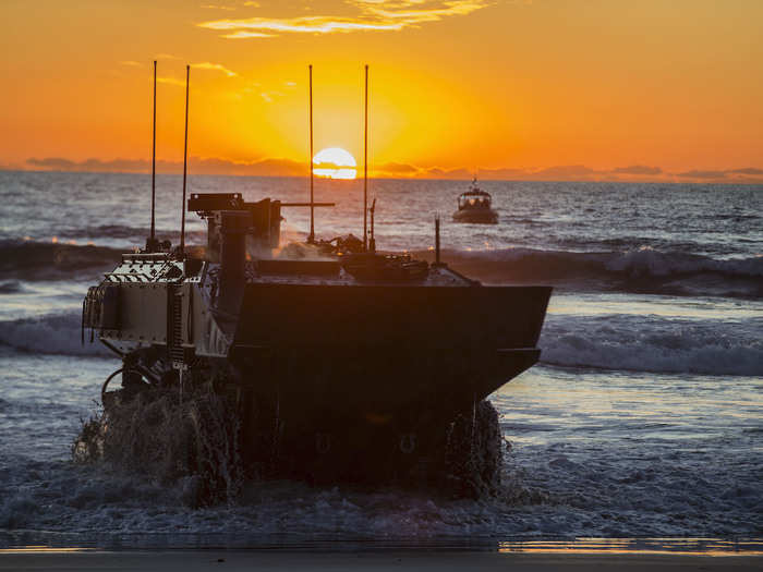 The AAV has been the go-to vehicle to carry Marines and gear from ship to shore, but with adversaries around the world growing more powerful, the ACV was created to enhance the capabilities of ship-to-shore missions and amphibious assaults.