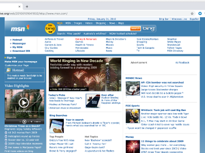 MSN used to be a go-to spot for news on the internet, even though we had no idea where to go on this website.