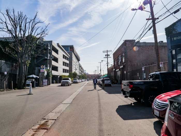 The wide, empty streets of Downtown LA were perfect for riding scooters.