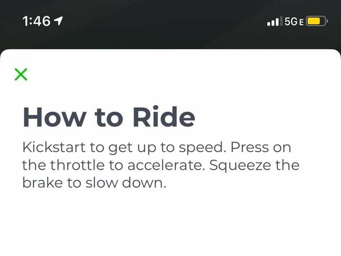 The app gave me a set of safety instructions that I could not follow: wear a helmet and don