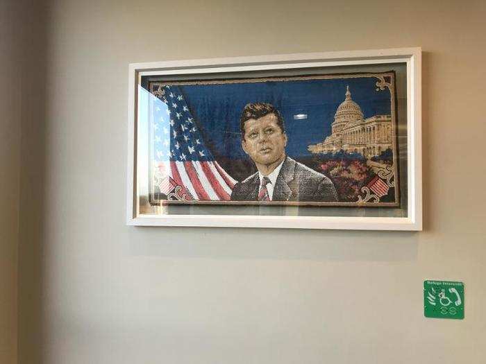 It also features artworks of other US presidents like Kennedy ...