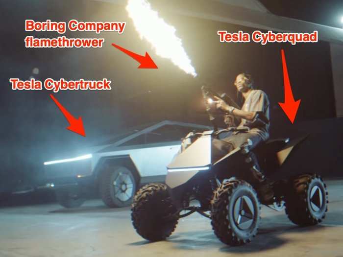 Rapper Travis Scott Shows Off Teslas Cybertruck Drives The Cyberquad