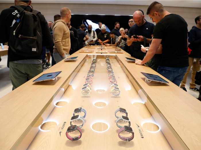 ... similarly, Apple sections-off part of the store for its own line of wearable devices, like the Apple Watch.