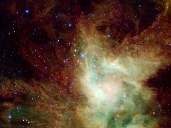 Newborn stars cluster together in strange shapes. As they get older, they drift apart.