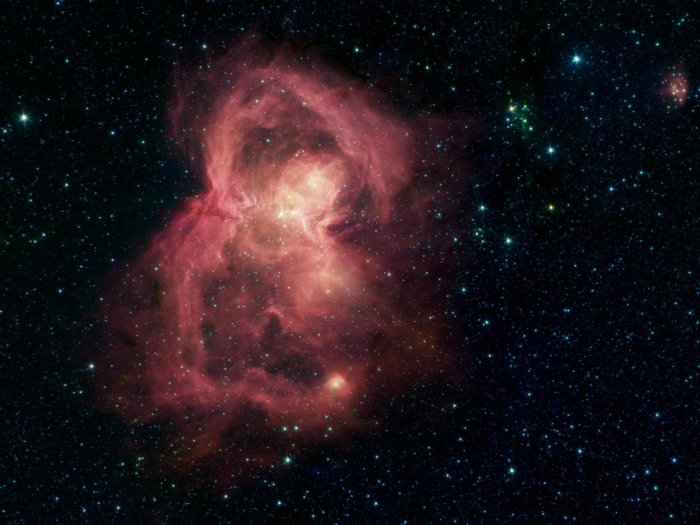 This star nursery has two "wings" — giant bubbles of hot gas blowing from the region