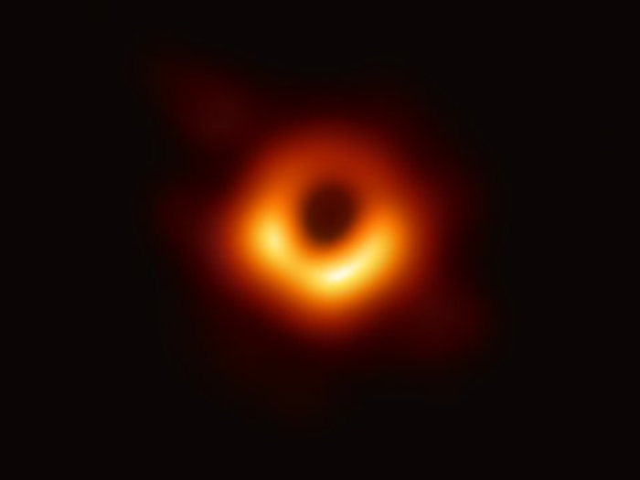 Perhaps the most famous image of the cosmos in 2019 was this fuzzy, glowing ring — the first photo ever taken of a black hole.