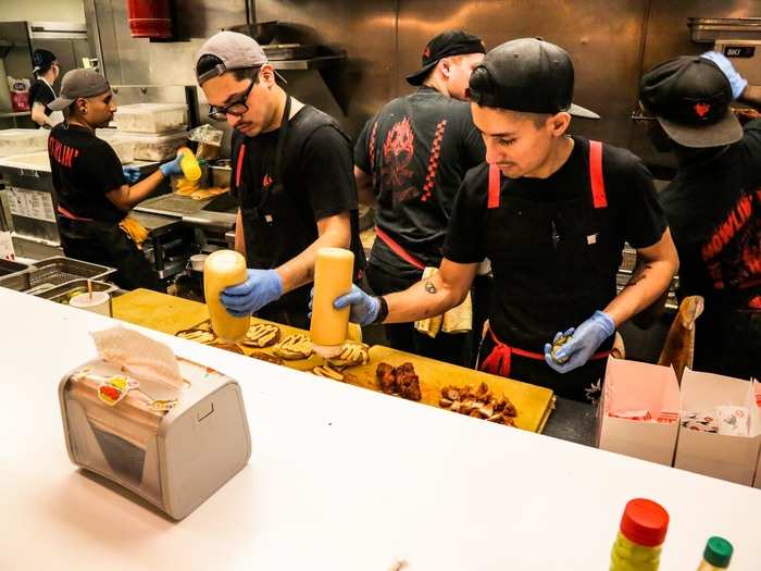 While I waited, I chatted with some of the kitchen guys. One of them had moved from Minnesota to LA to pursue his dream of becoming a chef. Howlin