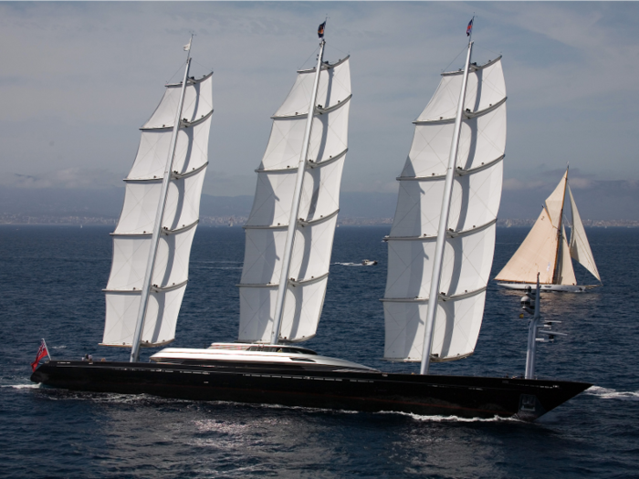 Maltese Falcon, the 289-foot sailing yacht owned by Greek hedge fund manager Elena Ambrosiadou, is docked in Antigua.