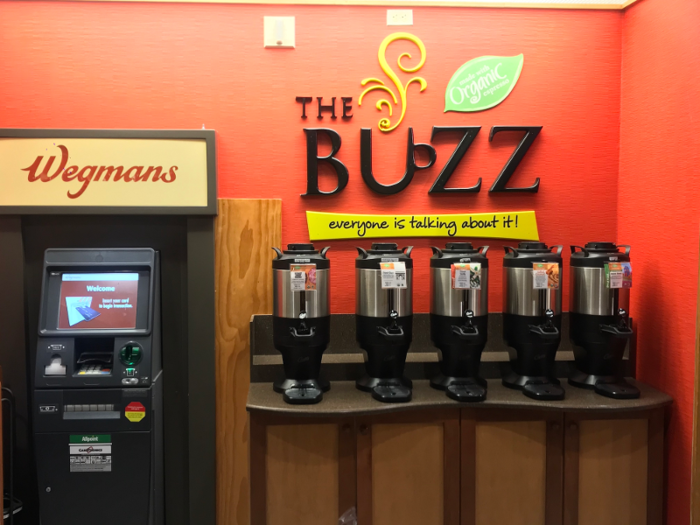 The New Jersey Wegmans also had a coffee counter right by the main entrance of the store.