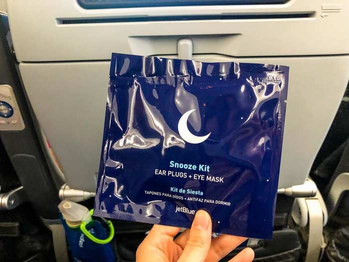 There was also a complimentary snooze kit with earplugs and an eye mask — something I