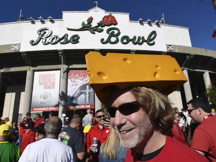 Unsurprisingly, the Rose Bowl boasted cheeseheads aplenty.