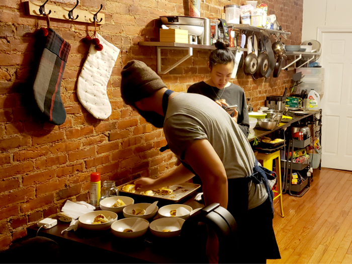 Meanwhile, our hosts were in their kitchen preparing a five-course meal for us.