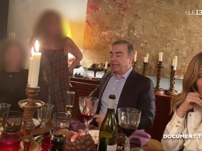 That night, Ghosn is seen celebrating New Years Eve with his family in a photo published by French broadcaster TF1.