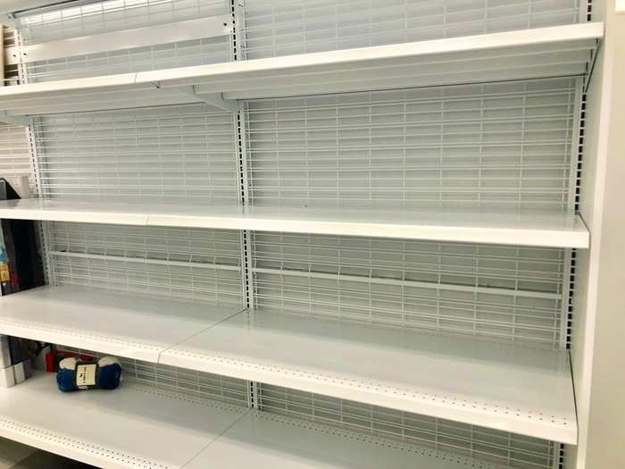 Some shelves were totally empty ...