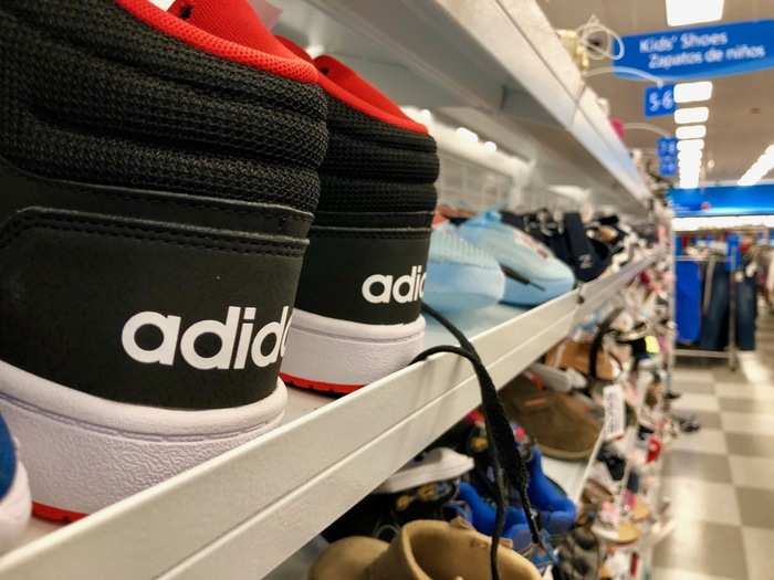 We found some popular, name-brand shoes here, including these Adidas sneakers.