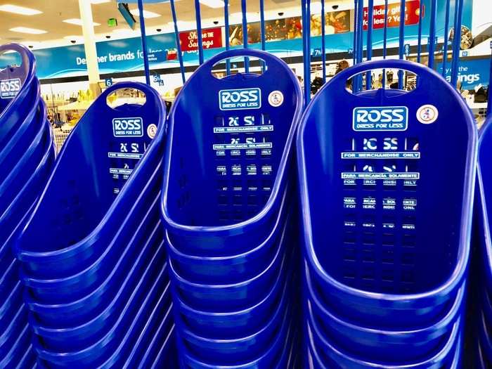 At the front of the store, we could opt for a classic blue shopping cart or one of these smaller baskets to hold our items.