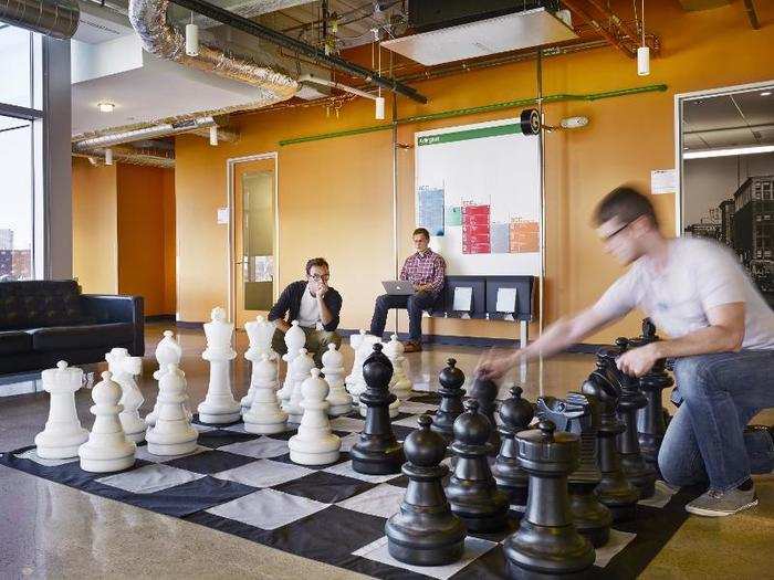 And Google takes the standard ping pong table up a notch with a giant chess board.