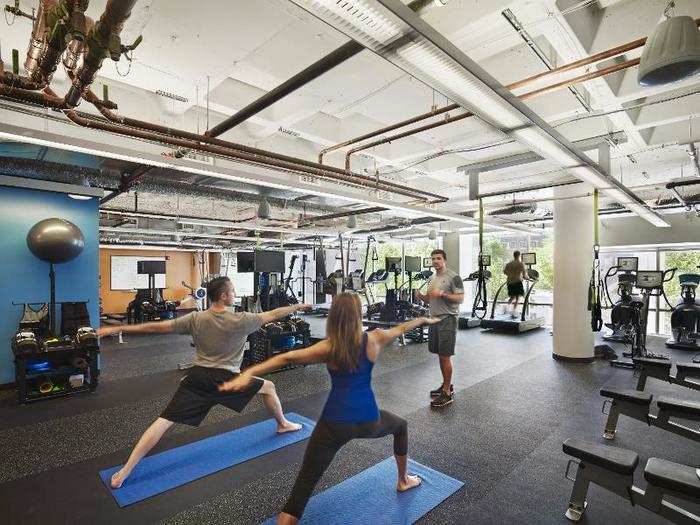 Googlers have access to an on-site gym.