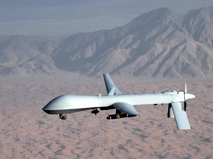 Even at just 250 to 300 metres above the ground, the MQ-9 Reaper drone hardly makes any noise