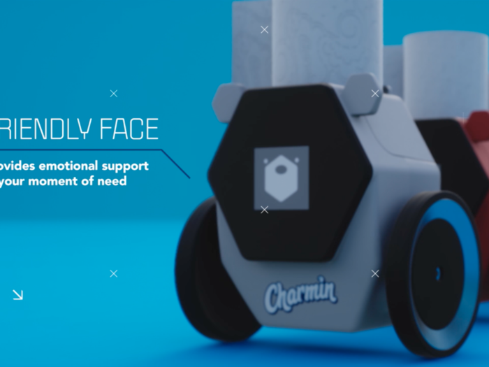 Atop its little bear head sits your toilet paper roll — the idea is that RollBot brings you that salvation directly.