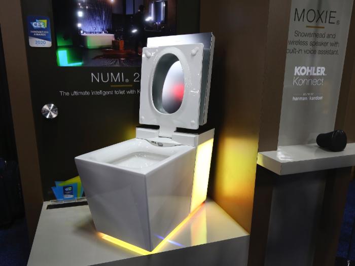 Bath appliance company Kohler displayed its Numi 2.0 "intelligent toilet," a $9,000 toilet that