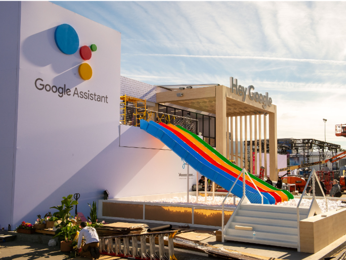 For the third year running, Google built a massive booth outside of CES, complete with a colorful slide and a ball pit.