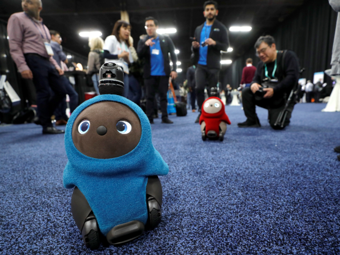 Lovot, a companion robot made by Japanese robotics startup Groove X, zoomed around the show floor. The friendly looking robot starts at $3,000.