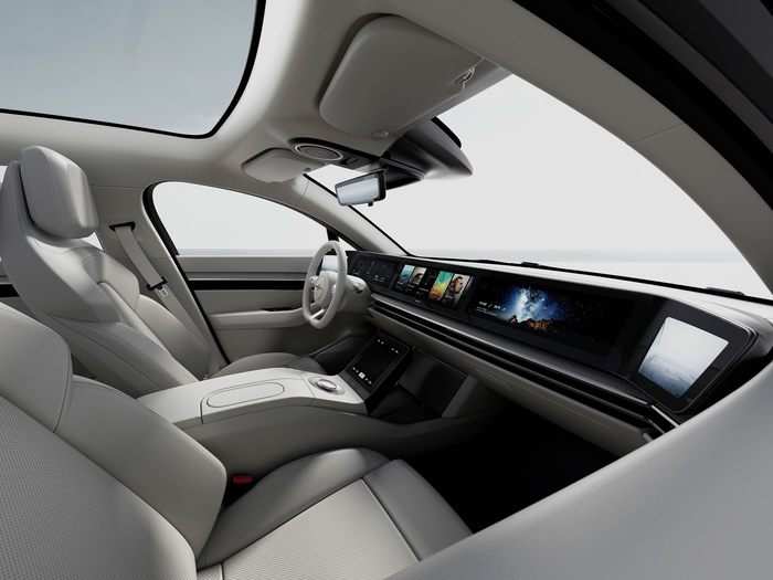 In the future, Sony predicts that the interior of cars will "evolve into a comfortable environment, like the space inside a living room" as autonomous vehicles advance.