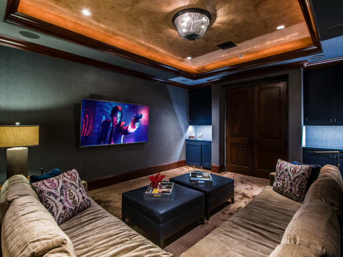 ... and a spacious home theater room.