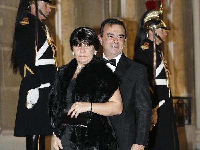 Ghosn separated from his first wife, Rita, in 2010, who reportedly "wore recycled clothes and loved playing bridge." They officially divorced in 2012, according to the WSJ.