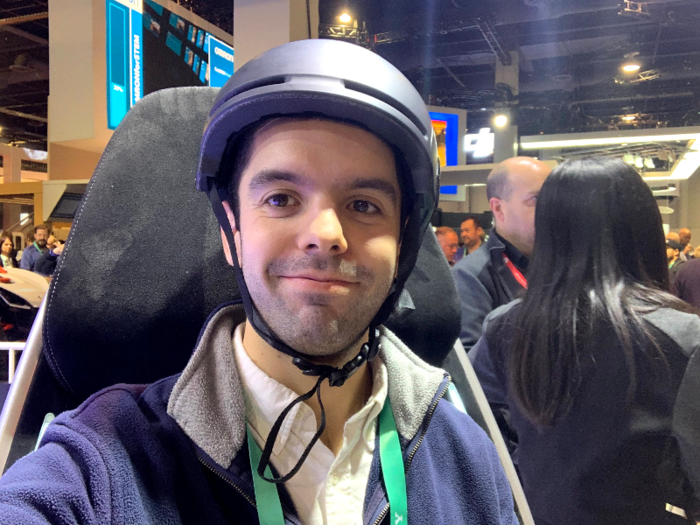 Fortunately, I was able to test drive the S-Pod in Las Vegas at CES 2020. Before stepping into the S-Pod, I signed a safety waiver and put on a helmet.