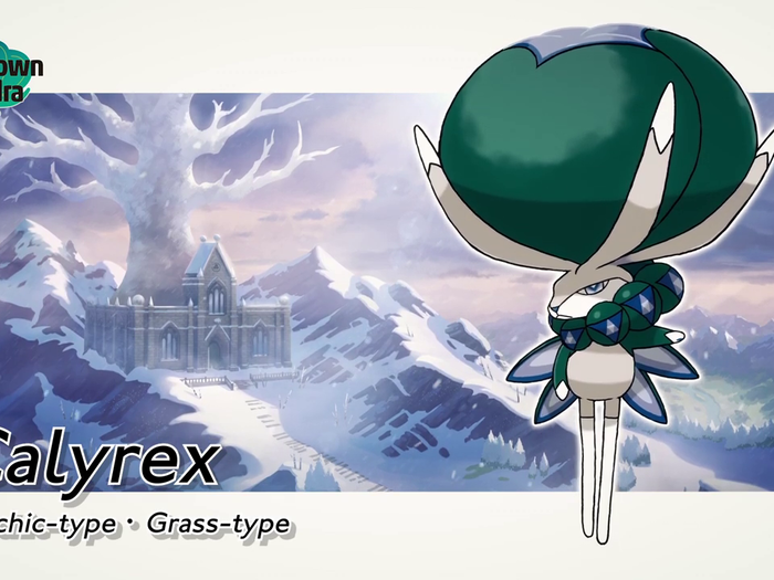 The legendary Pokémon Calyrex rules over The Crown of Tundra