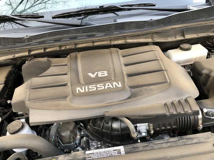 Here we find a 5.6-liter V8, making 390 horsepower with 394 pound-feet of torque! Nissan isn