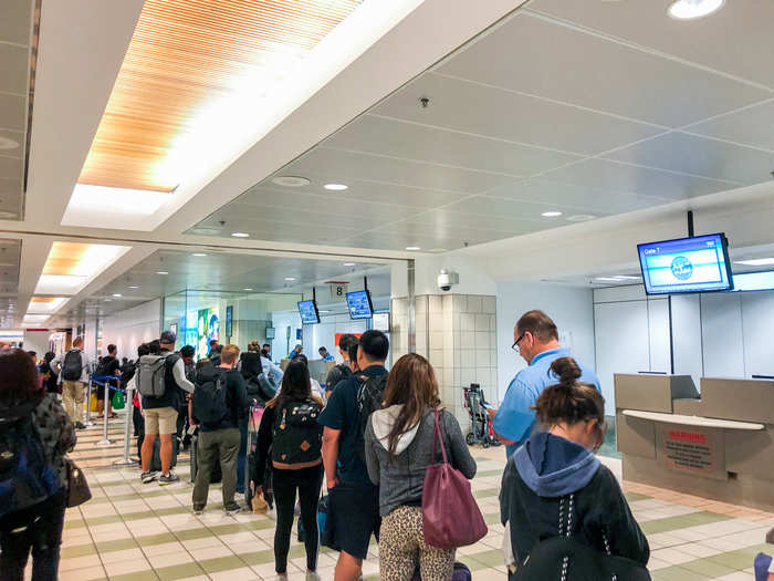 Once I got to my gate, people were already lined up to board.